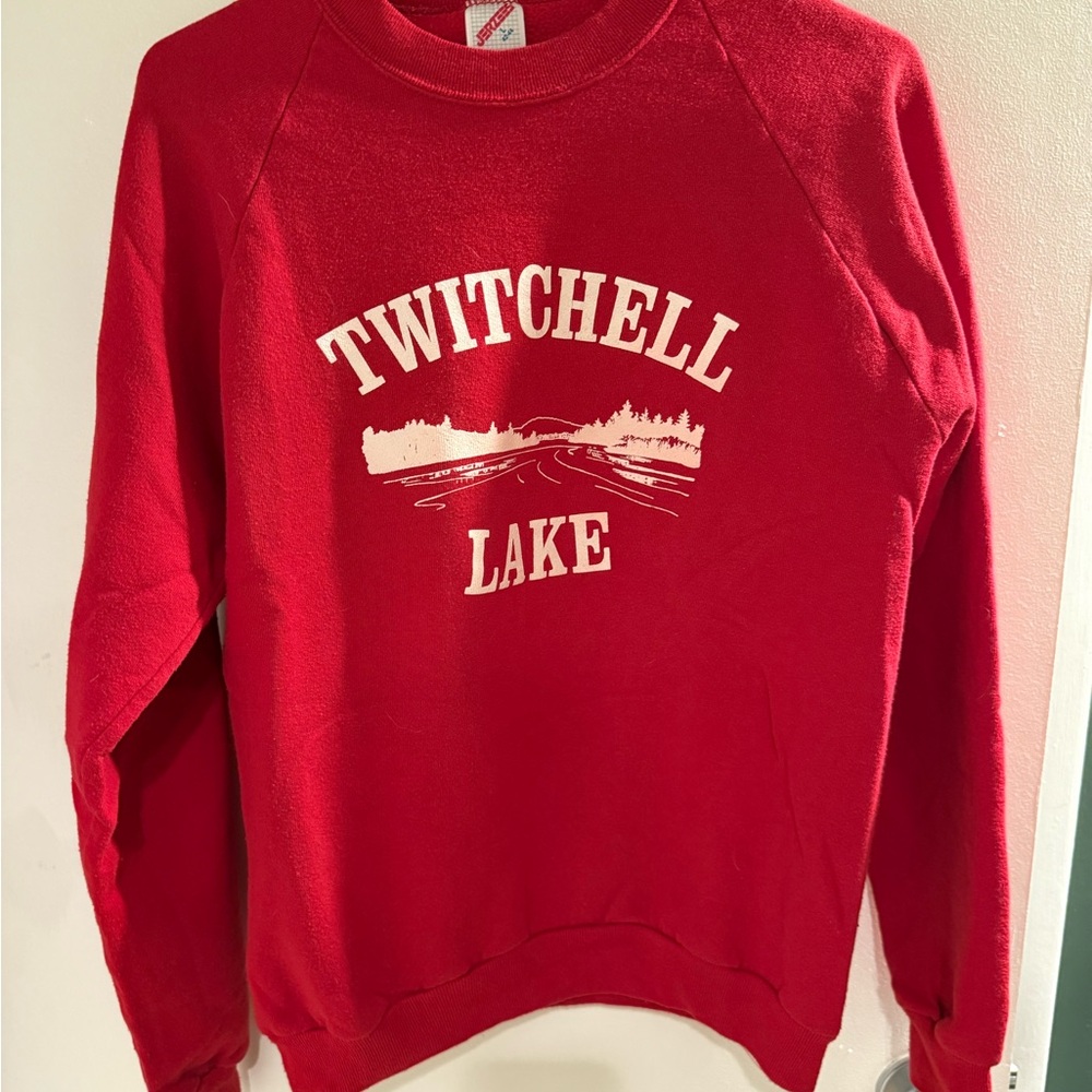 Jerzees Red Twitchell Lake Sweatshirt-Vintage